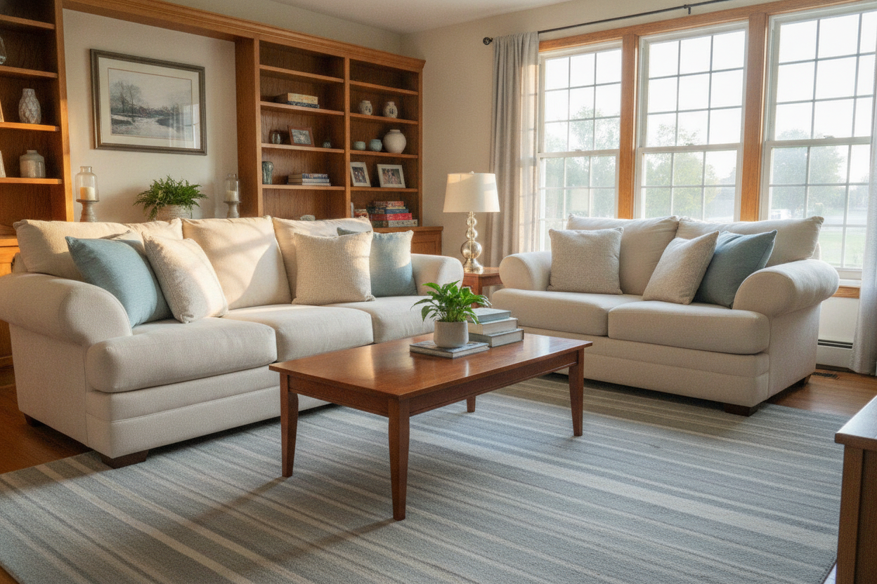 A freshly cleaned living room